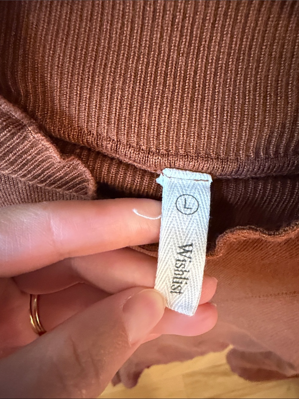 Wishlist Rust Ribbed Ruffle Mock Neck Sweater - Picture 2 of 2